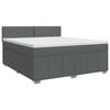 vidaXL Cama box spring con colch&oacute;n Gris oscuro 160 x 200 cm Tela