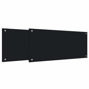 vidaXL Salpicadero de cocina 2 uds. Negro 90 x 40 cm vidrio templado