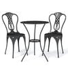 vidaXL Mesa y sillas de bistr&oacute; 3 piezas aluminio fundido negro