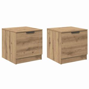vidaXL Mueble cama con caj&oacute;n 2 pcs Roble artesanal 40 x 39 x 40cm