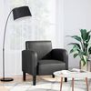 vidaXL Sill&oacute;n con reposabrazos cuero sint&eacute;tica negro 54 cm