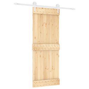 vidaXL Puerta Corredera Natural y Blanco 80 x 210 cm