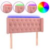 vidaXL Cabecero con LED de terciopelo rosa 103x16x78/88 cm
