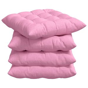 vidaXL Cojines para asiento 4 pcs Rosa 40 x 40 x 6 cm tela