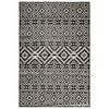 vidaXL Alfombra de exterior de tejido plano rayas negras 140x200 cm