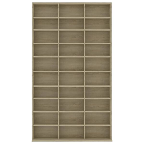 vidaXL Armario para CDs madera contrachapada Sonoma 102x16x177,5 cm