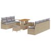 vidaXL Conjunto de sof&aacute;s de jard&iacute;n 10 uds. Beige rat&aacute;n sint&eacute;tico