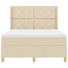 vidaXL Cama tipo Box Spring con colch&oacute;n Crema 160 x 200 cm tela