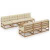 vidaXL Muebles de jard&iacute;n 8 piezas con cojines de madera de pino maciza