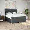 vidaXL Cama box spring con colch&oacute;n tela gris oscuro 180x200 cm