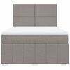 vidaXL Cama box spring con colch&oacute;n tela gris taupe 160x200 cm