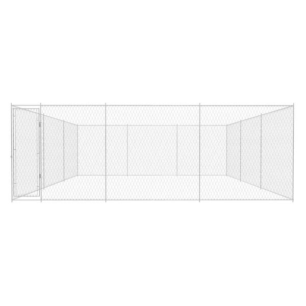 vidaXL Perrera de exterior de acero galvanizado 570x570x185 cm