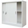 vidaXL Armario oficina con puertas correderas metal gris 90x40x90 cm