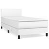 vidaXL Cama box spring con colch&oacute;n cuero sint&eacute;tico blanco 90x190 cm