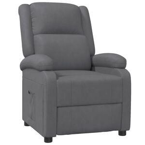 vidaXL Sill&oacute;n reclinable de cuero sint&eacute;tico gris