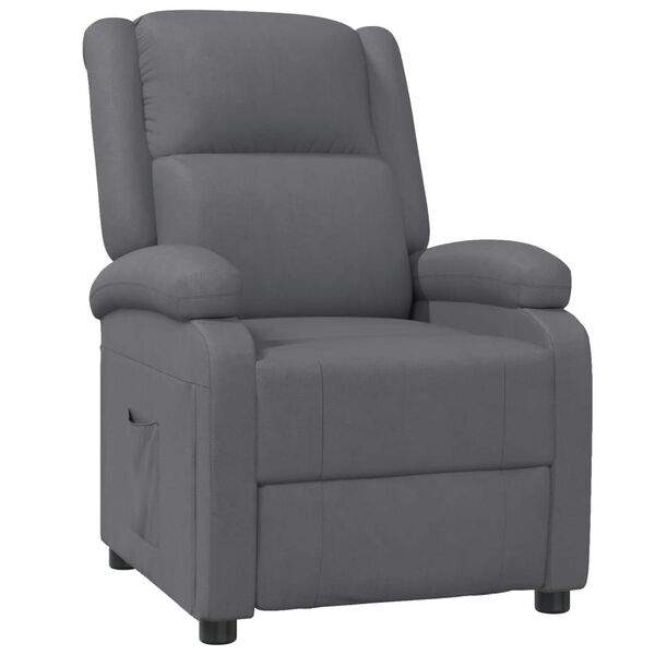 vidaXL Sillón reclinable de cuero sintético gris