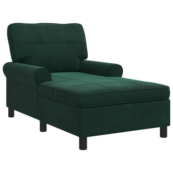 vidaXL Sill&oacute;n reclinable Verde oscuro 91 x 157 x 91 cm Terciopelo