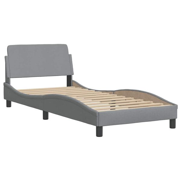 vidaXL Estructura de cama Dover tela gris claro 90x190 cm
