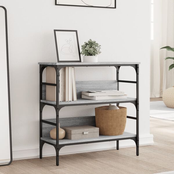 vidaXL Mesa consola madera de ingeniería gris Sonoma 75x32x75 cm