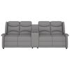 vidaXL Sill&oacute;n de masaje reclinable 4 plazas con portavasos gris claro