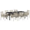 vidaXL Conjunto de Comedor de Jard&iacute;n 9 pcs Gris Claro rat&aacute;n sint&eacute;tico