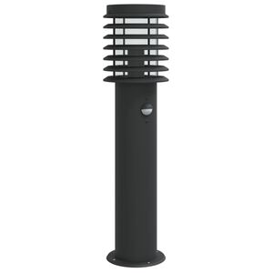 vidaXL L&aacute;mparas de suelo de exterior con sensor acero negro 60 cm