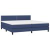 vidaXL Cama box spring con colch&oacute;n tela azul 200x200 cm