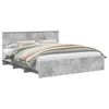 vidaXL Estructura de cama con cabecera Gris Concreto 180 x 200 cm