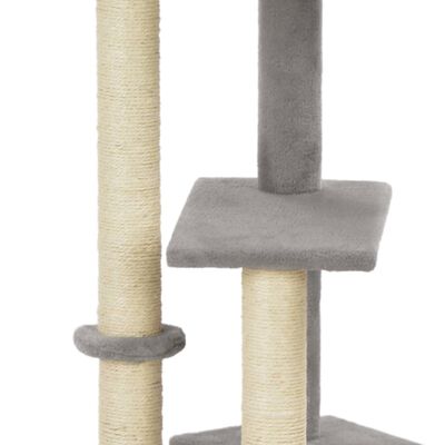 vidaXL Rascador para gatos con postes de sisal gris 125 cm