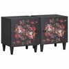 vidaXL Cabinet de noche con puerta 2 pcs Negro 40 x 33 x 46 cm