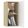 vidaXL Mueble para TV madera contrachapada blanco y roble 30,5x30x60cm