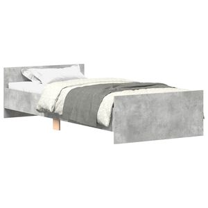vidaXL Estructura de cama madera de ingenier&iacute;a gris hormig&oacute;n 75x190 cm