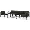 vidaXL Set muebles de jard&iacute;n 7 pzas y cojines aluminio gris antracita
