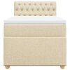 vidaXL Cama box spring con colch&oacute;n tela color crema 90x190 cm