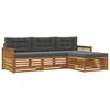 vidaXL Conjunto de sof&aacute;s de exterior 4 uds. Natural y Antracita