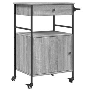 vidaXL Carrito de cocina madera ingenier&iacute;a gris Sonoma 56x43x89,5 cm