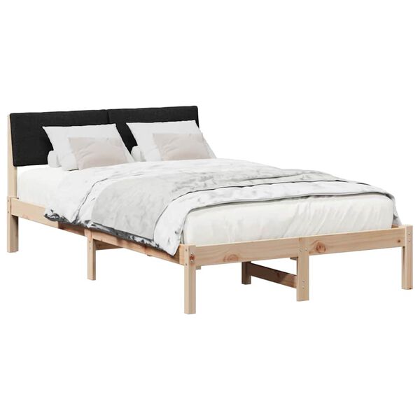 vidaXL Estructura de cama con cabecera Marr&oacute;n y negro 120 x 190 cm