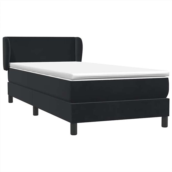 vidaXL Cama box spring con colch&oacute;n cuero sint&eacute;tico negro 90x210 cm
