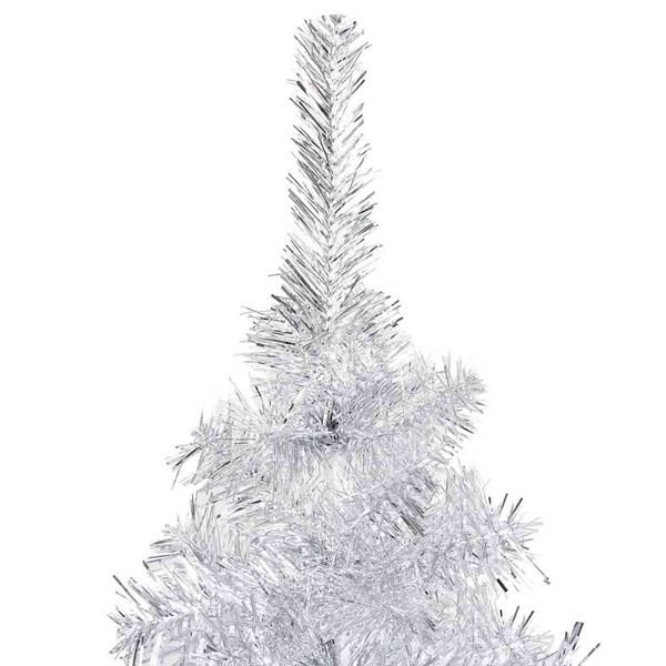 vidaXL &Aacute;rbol de Navidad preiluminado con luces y bolas plateado 120 cm