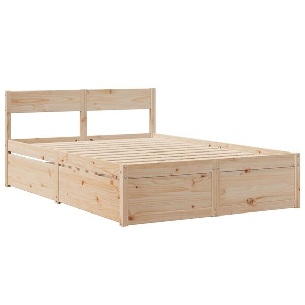 vidaXL Estructura de cama sin colchón madera maciza de pino 120x190 cm