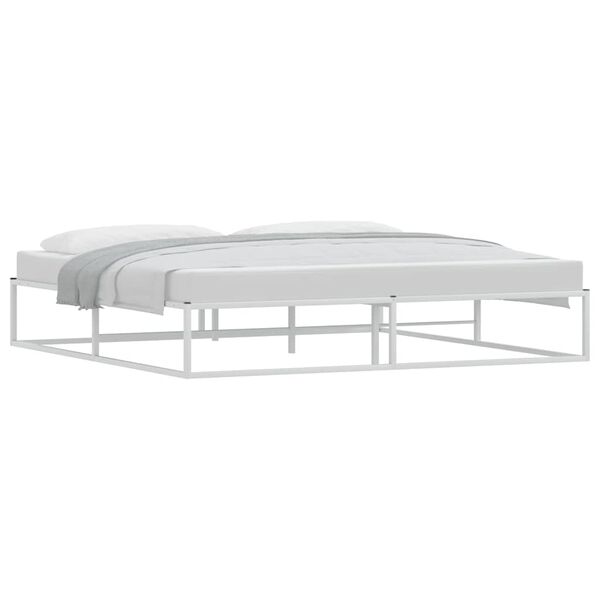 vidaXL Estructura de cama sin colch&oacute;n metal blanco 200x200 cm