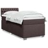 vidaXL Cama box spring con colch&oacute;n tela marr&oacute;n oscuro 90x190 cm