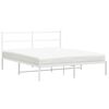 vidaXL Estructura cama sin colch&oacute;n con cabecero metal blanco 160x200cm
