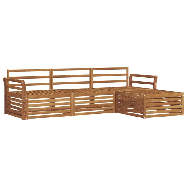 vidaXL Conjunto de sof&aacute;s de exterior 4 pcs Natural