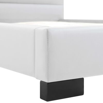 vidaXL Cama con colchón viscoelástico cuero sintético blanco 140x200cm