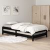 vidaXL Cama apilable de madera pino maciza negro 75x190 cm