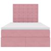 vidaXL Cama con almacenamiento y colch&oacute;n Rosa 120 x 200 cm Terciopelo
