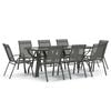 vidaXL Juego de comedor de jard&iacute;n 9 piezas gris y negro