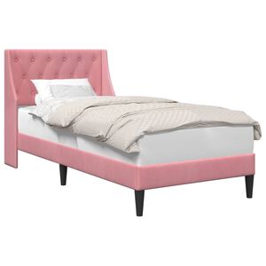 vidaXL Estructura de cama con cabecera Rosa 80 x 200 cm Terciopelo