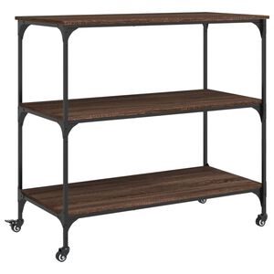 vidaXL Carrito de cocina madera ingenier&iacute;a marr&oacute;n roble 102x50x95 cm